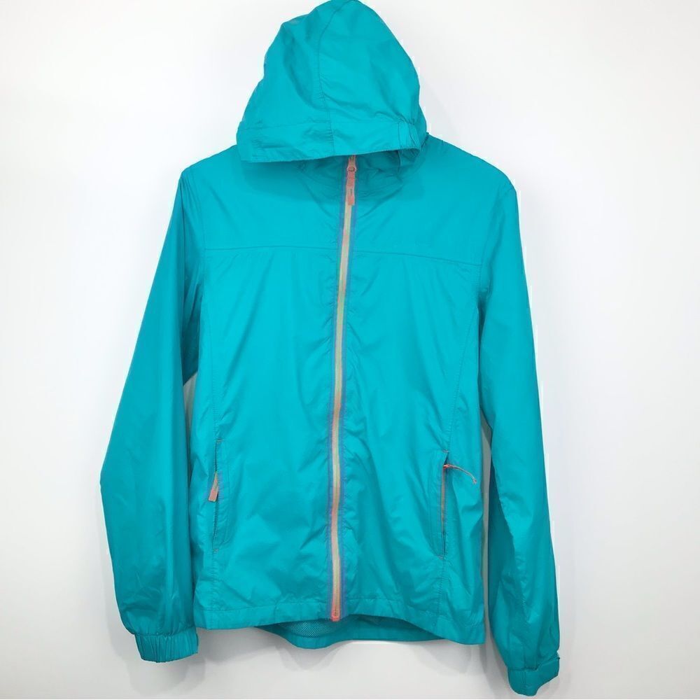 Mountain Warehouse Torrent Teal Zip Up Lightweight Waterproof Hooded Jacket